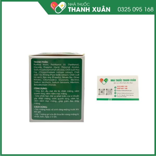Gel nhiệt miệng Ubi giúp giảm đau,làm dịu mát khi nhiệt miệng